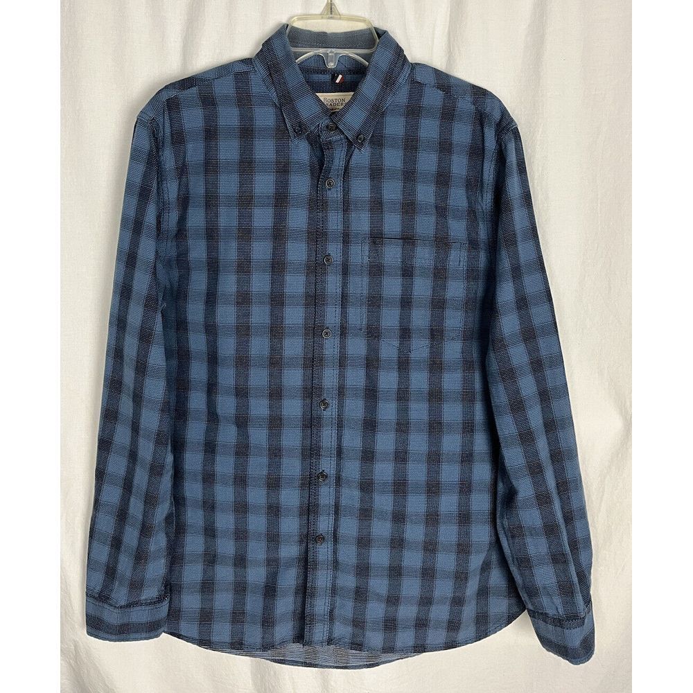 Boston Traders Mens‎ Size L/G Blue Plaid Long Sleeve  Shirt